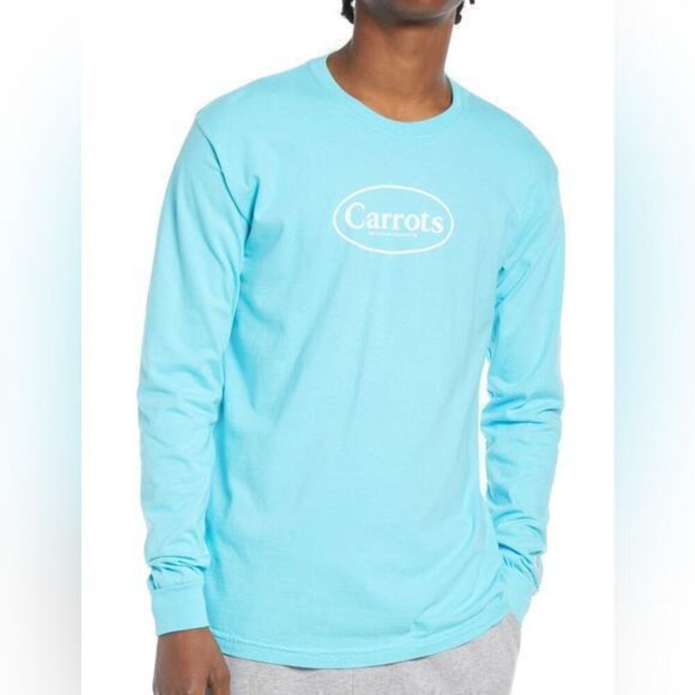 Carrots by Anwar Carrots Men's Long Sleeve Crewneck Logo T-Shirt‎ in Mint XS NWT